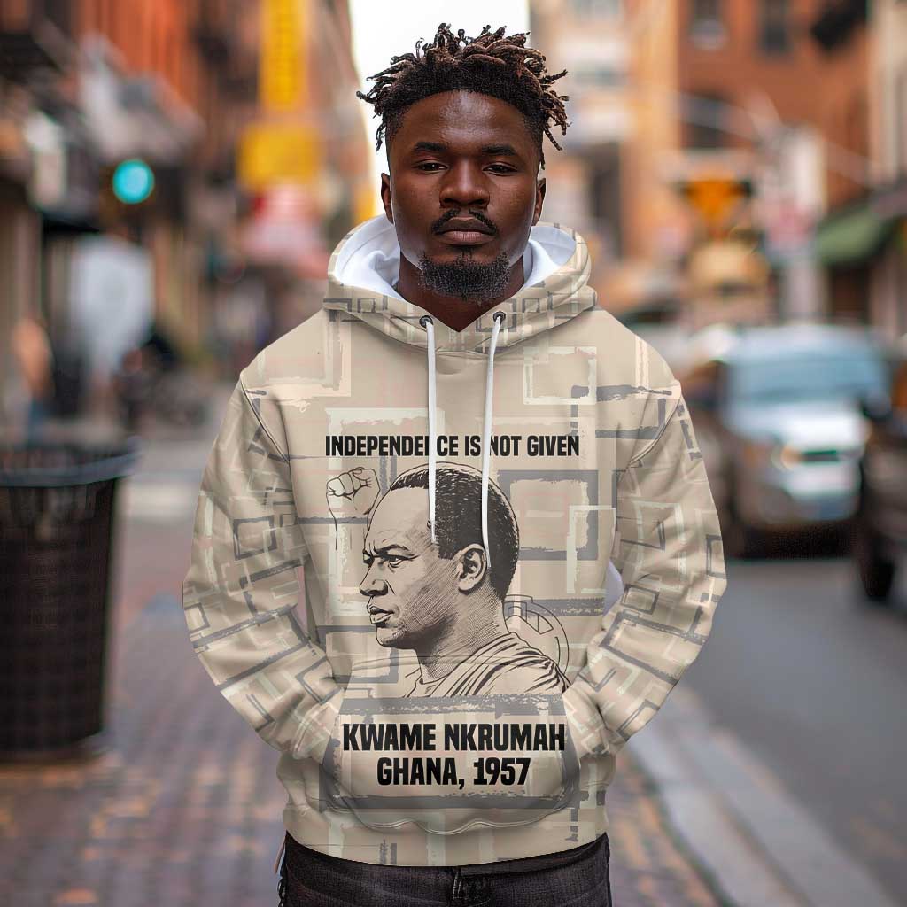 Kwame Nkrumah Hoodie with Raised Fist Design and Independence Quote Ghana 1957 Tribute - African Pride