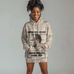 Kwame Nkrumah Hoodie Dress with Raised Fist Design and Independence Quote Ghana 1957 Tribute - African Pride