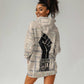 Kwame Nkrumah Hoodie Dress with Raised Fist Design and Independence Quote Ghana 1957 Tribute - African Pride
