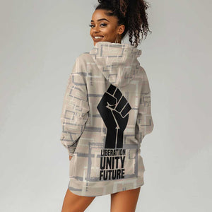 Kwame Nkrumah Hoodie Dress with Raised Fist Design and Independence Quote Ghana 1957 Tribute - African Pride