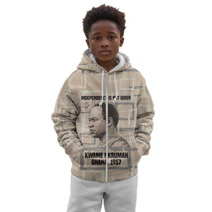 Kwame Nkrumah Kid Hoodie with Raised Fist Design and Independence Quote Ghana 1957 Tribute - African Pride