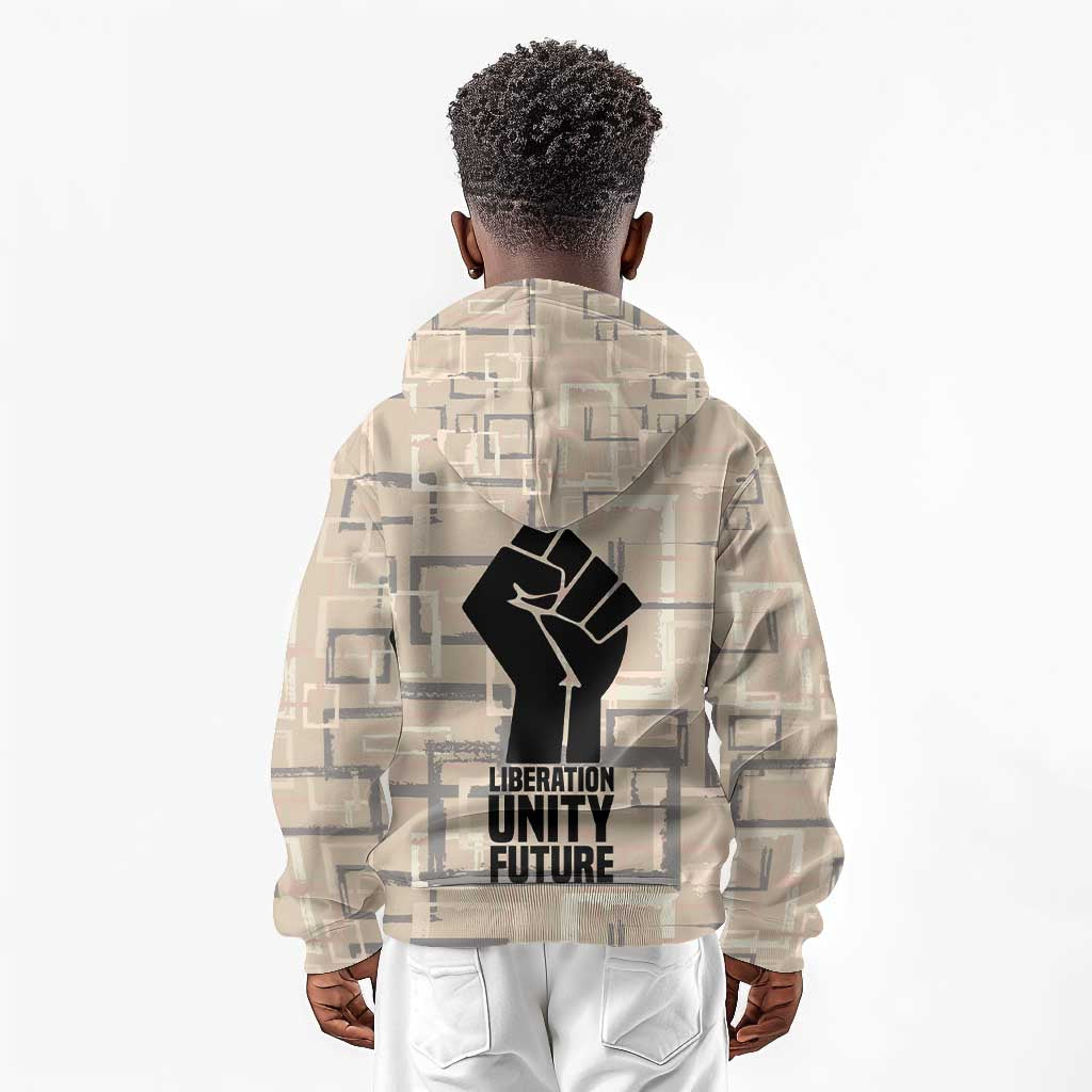 Kwame Nkrumah Kid Hoodie with Raised Fist Design and Independence Quote Ghana 1957 Tribute - African Pride