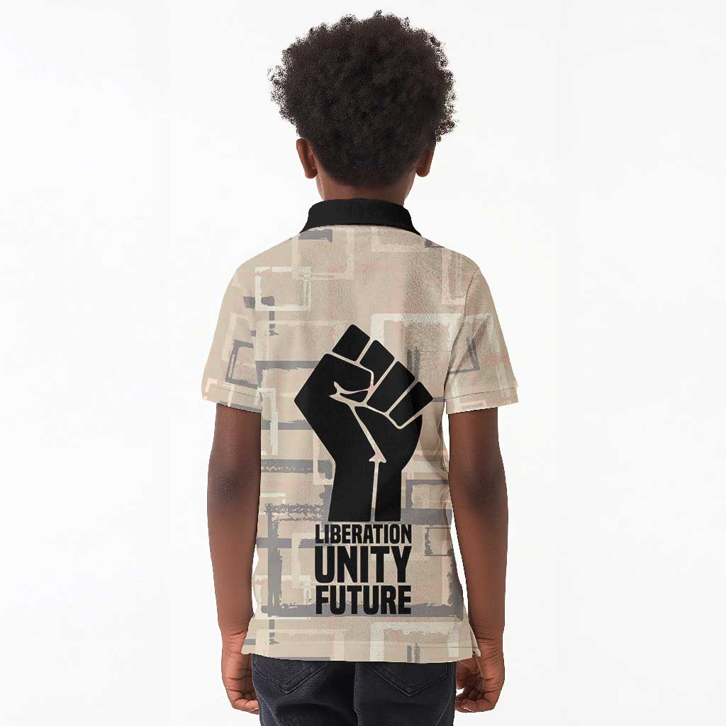 Kwame Nkrumah Kid Polo Shirt with Raised Fist Design and Independence Quote Ghana 1957 Tribute - African Pride