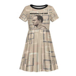 Kwame Nkrumah Kid Short Sleeve Dress with Raised Fist Design and Independence Quote Ghana 1957 Tribute - African Pride
