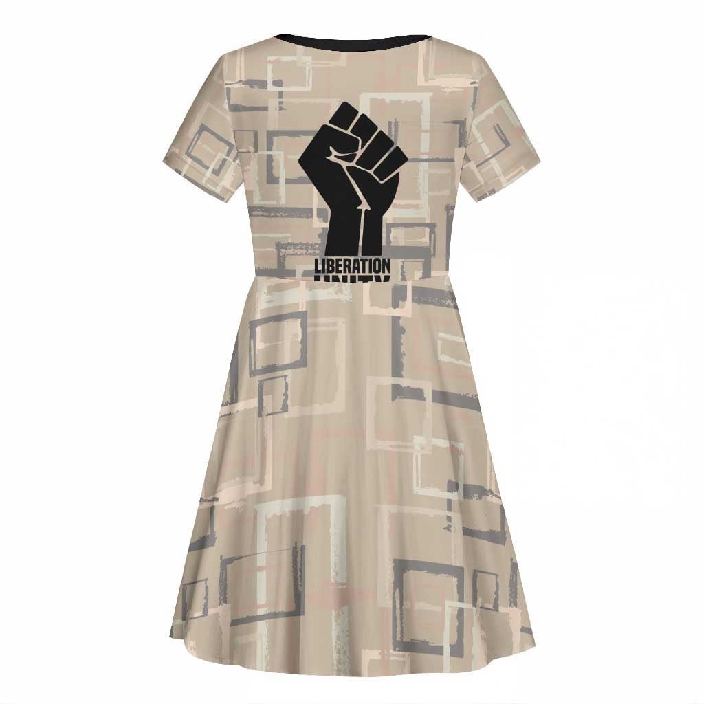 Kwame Nkrumah Kid Short Sleeve Dress with Raised Fist Design and Independence Quote Ghana 1957 Tribute - African Pride