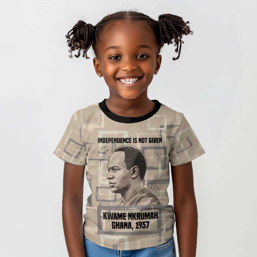 Kwame Nkrumah Kid T shirt with Raised Fist Design and Independence Quote Ghana 1957 Tribute - African Pride