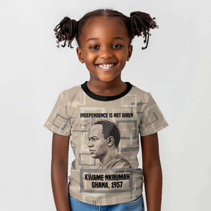 Kwame Nkrumah Kid T shirt with Raised Fist Design and Independence Quote Ghana 1957 Tribute - African Pride