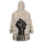 Kwame Nkrumah Kid Wearable Blanket Hoodie with Raised Fist Design and Independence Quote Ghana 1957 Tribute - African Pride