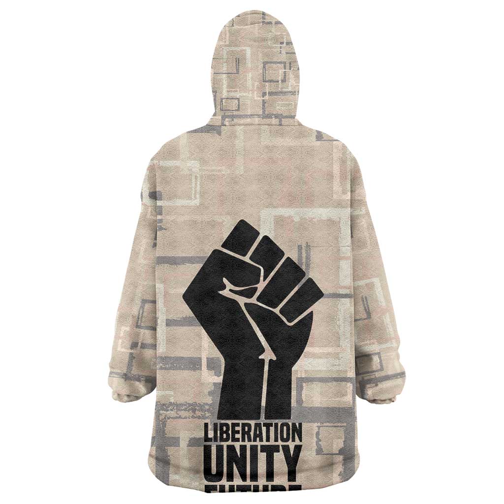 Kwame Nkrumah Kid Wearable Blanket Hoodie with Raised Fist Design and Independence Quote Ghana 1957 Tribute - African Pride