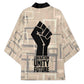 Kwame Nkrumah Kimono with Raised Fist Design and Independence Quote Ghana 1957 Tribute - African Pride