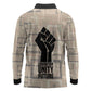 Kwame Nkrumah Long Sleeve Polo Shirt with Raised Fist Design and Independence Quote Ghana 1957 Tribute - African Pride