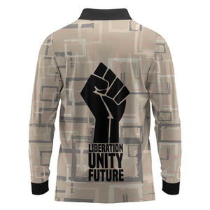 Kwame Nkrumah Long Sleeve Polo Shirt with Raised Fist Design and Independence Quote Ghana 1957 Tribute - African Pride