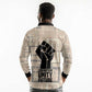 Kwame Nkrumah Long Sleeve Polo Shirt with Raised Fist Design and Independence Quote Ghana 1957 Tribute - African Pride