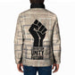 Kwame Nkrumah Padded Jacket with Raised Fist Design and Independence Quote Ghana 1957 Tribute - African Pride