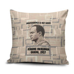 Kwame Nkrumah Pillow Cover with Raised Fist Design and Independence Quote Ghana 1957 Tribute - African Pride