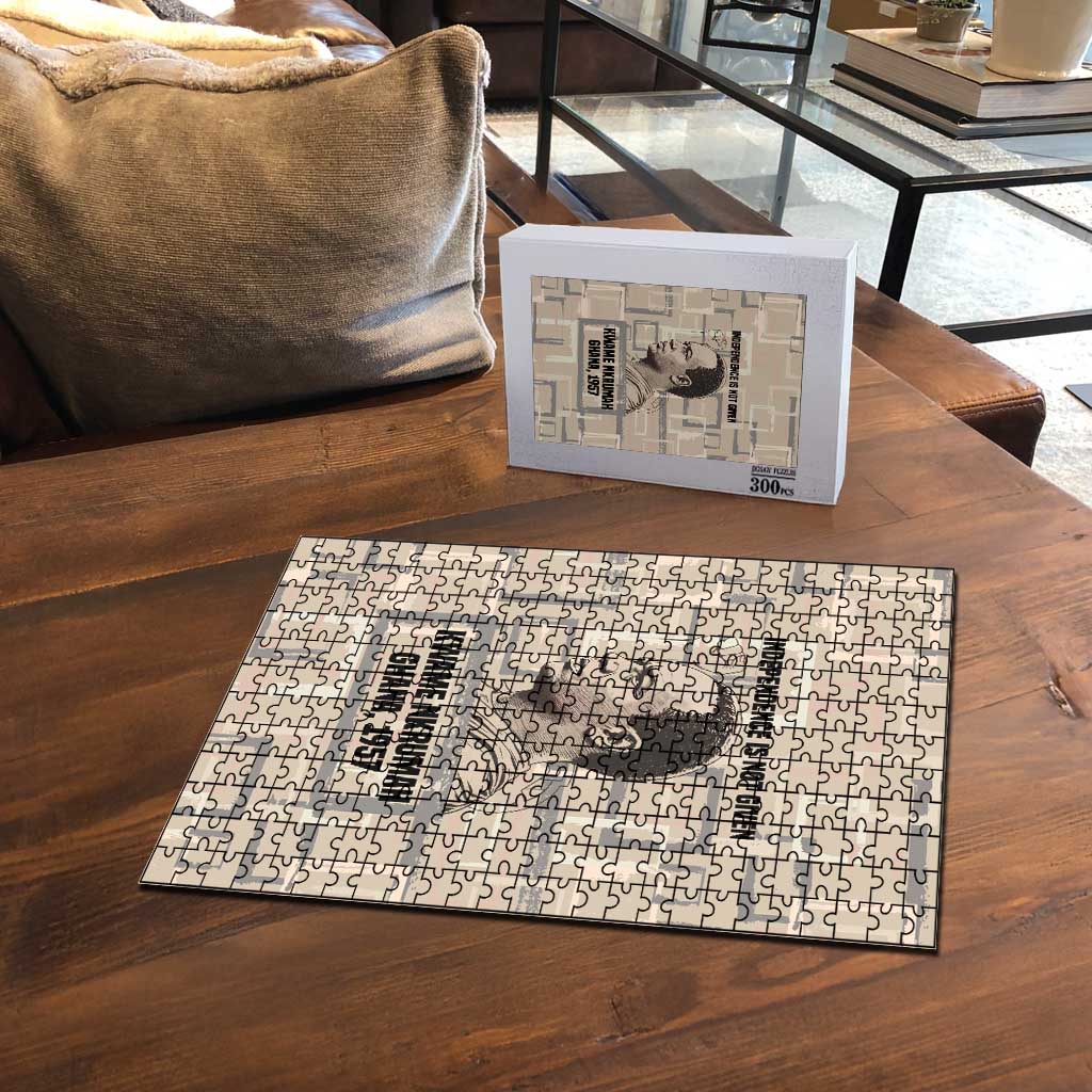 Kwame Nkrumah Puzzle with Raised Fist Design and Independence Quote Ghana 1957 Tribute - African Pride