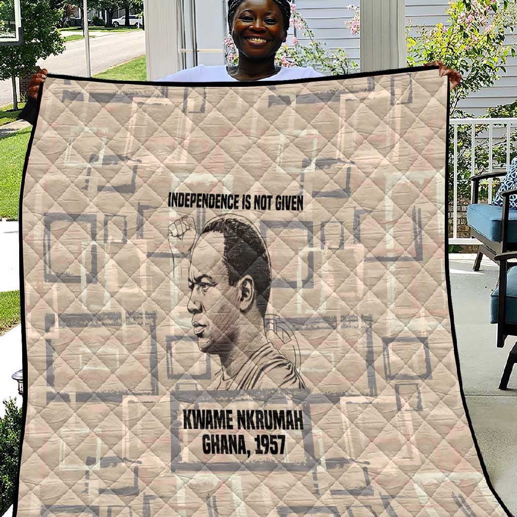 Kwame Nkrumah Quilt with Raised Fist Design and Independence Quote Ghana 1957 Tribute - African Pride