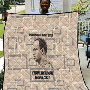 Kwame Nkrumah Quilt with Raised Fist Design and Independence Quote Ghana 1957 Tribute - African Pride