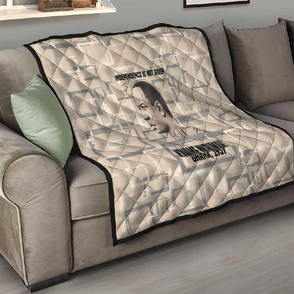 Kwame Nkrumah Quilt with Raised Fist Design and Independence Quote Ghana 1957 Tribute - African Pride