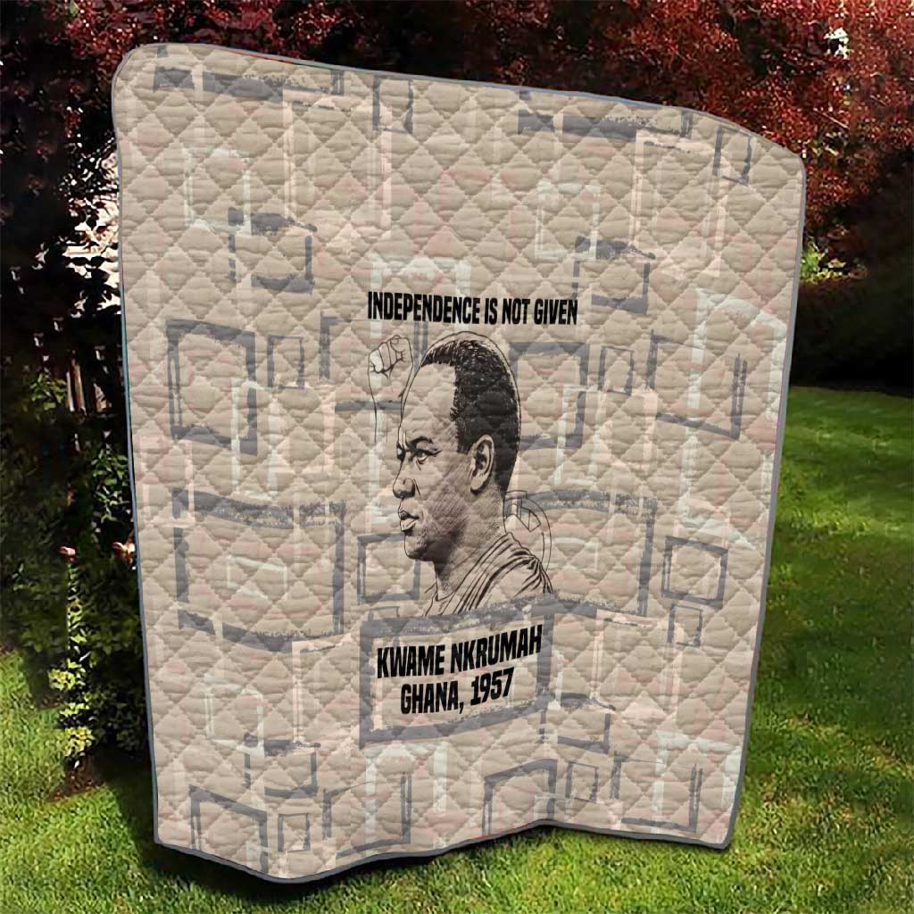 Kwame Nkrumah Quilt with Raised Fist Design and Independence Quote Ghana 1957 Tribute - African Pride