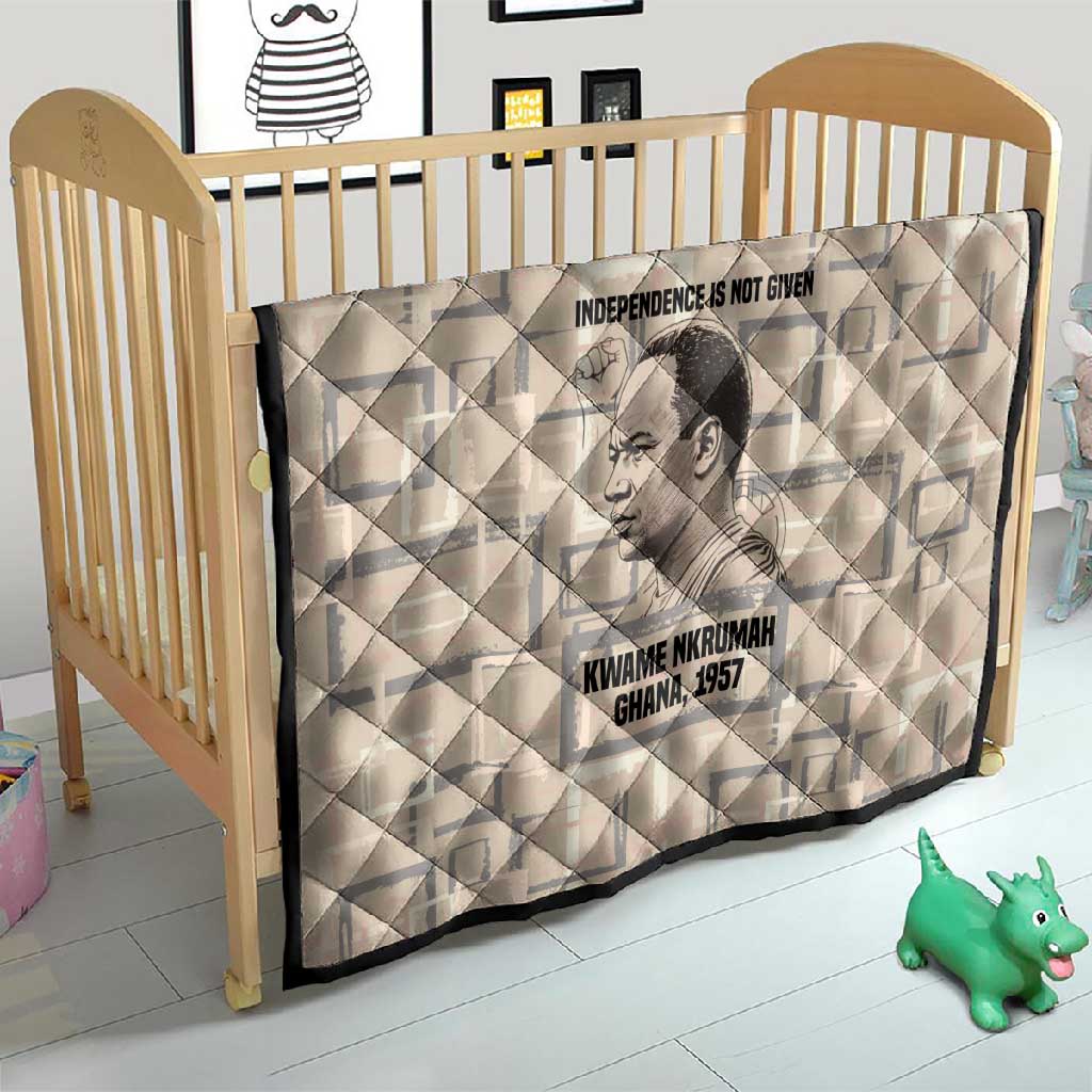 Kwame Nkrumah Quilt with Raised Fist Design and Independence Quote Ghana 1957 Tribute - African Pride