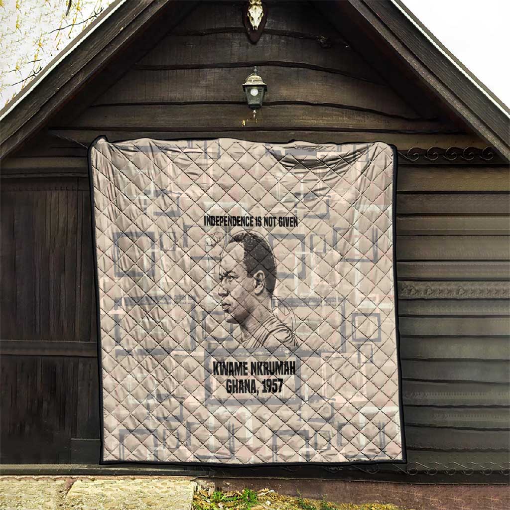 Kwame Nkrumah Quilt with Raised Fist Design and Independence Quote Ghana 1957 Tribute - African Pride