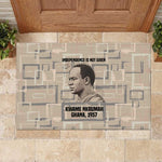 Kwame Nkrumah Rubber Doormat with Raised Fist Design and Independence Quote Ghana 1957 Tribute - African Pride