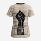 Kwame Nkrumah Scrub Top with Raised Fist Design and Independence Quote Ghana 1957 Tribute - African Pride