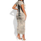 Kwame Nkrumah Short Sleeve Bodycon Dress with Raised Fist Design and Independence Quote Ghana 1957 Tribute - African Pride