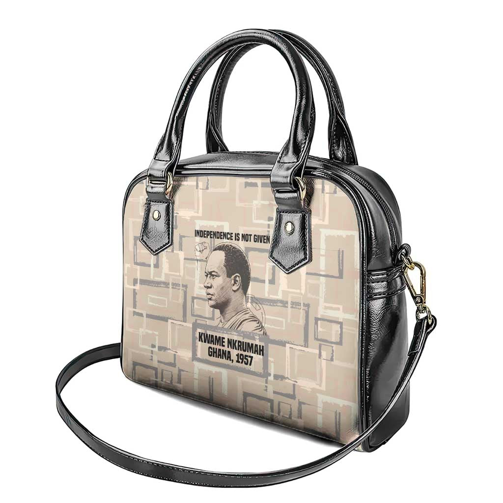 Kwame Nkrumah Shoulder Handbag with Raised Fist Design and Independence Quote Ghana 1957 Tribute - African Pride