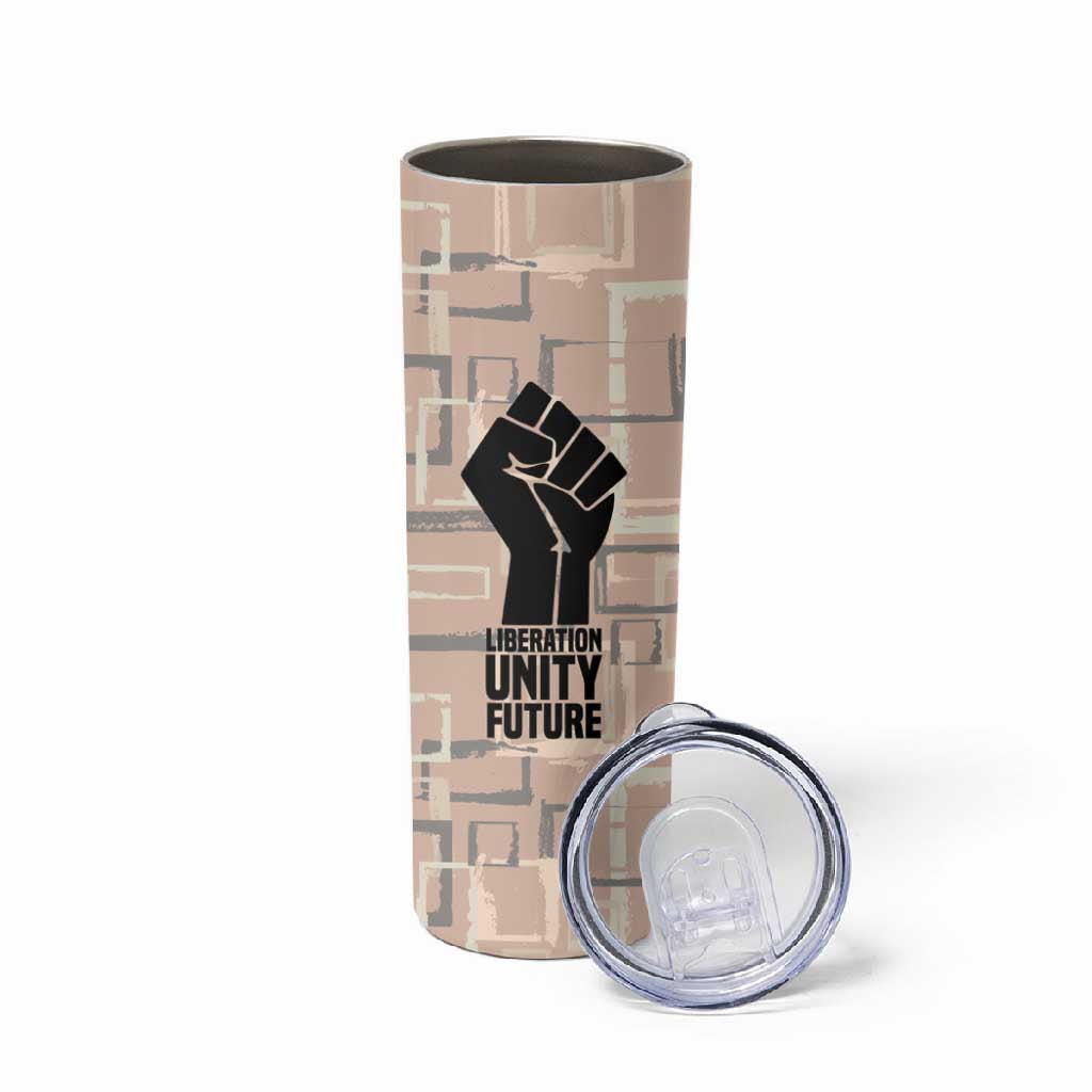 Kwame Nkrumah Skinny Tumbler with Raised Fist Design and Independence Quote Ghana 1957 Tribute - African Pride