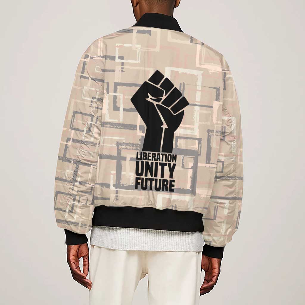 Kwame Nkrumah Sleeve Zip Bomber Jacket with Raised Fist Design and Independence Quote Ghana 1957 Tribute - African Pride