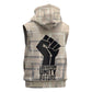 Kwame Nkrumah Sleeveless Hoodie with Raised Fist Design and Independence Quote Ghana 1957 Tribute - African Pride