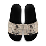 Kwame Nkrumah Slide Sandals with Raised Fist Design and Independence Quote Ghana 1957 Tribute - African Pride