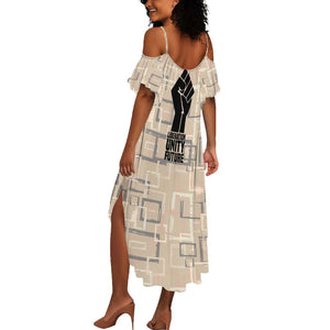 Kwame Nkrumah Summer Maxi Dress with Raised Fist Design and Independence Quote Ghana 1957 Tribute - African Pride