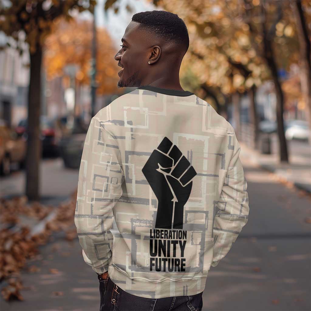 Kwame Nkrumah Sweatshirt with Raised Fist Design and Independence Quote Ghana 1957 Tribute - African Pride