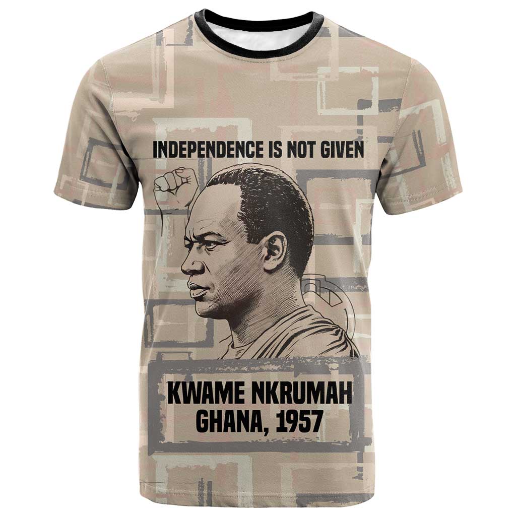 Kwame Nkrumah T shirt with Raised Fist Design and Independence Quote Ghana 1957 Tribute - African Pride