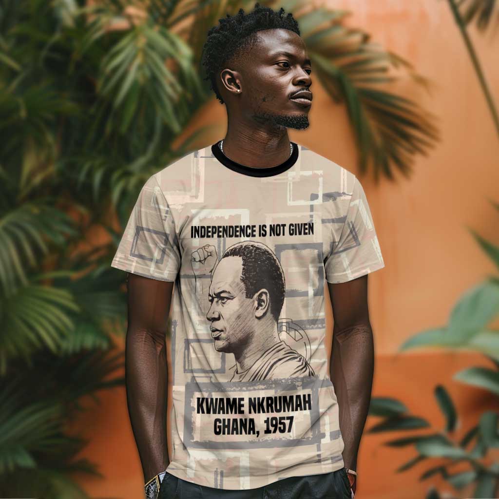 Kwame Nkrumah T shirt with Raised Fist Design and Independence Quote Ghana 1957 Tribute - African Pride
