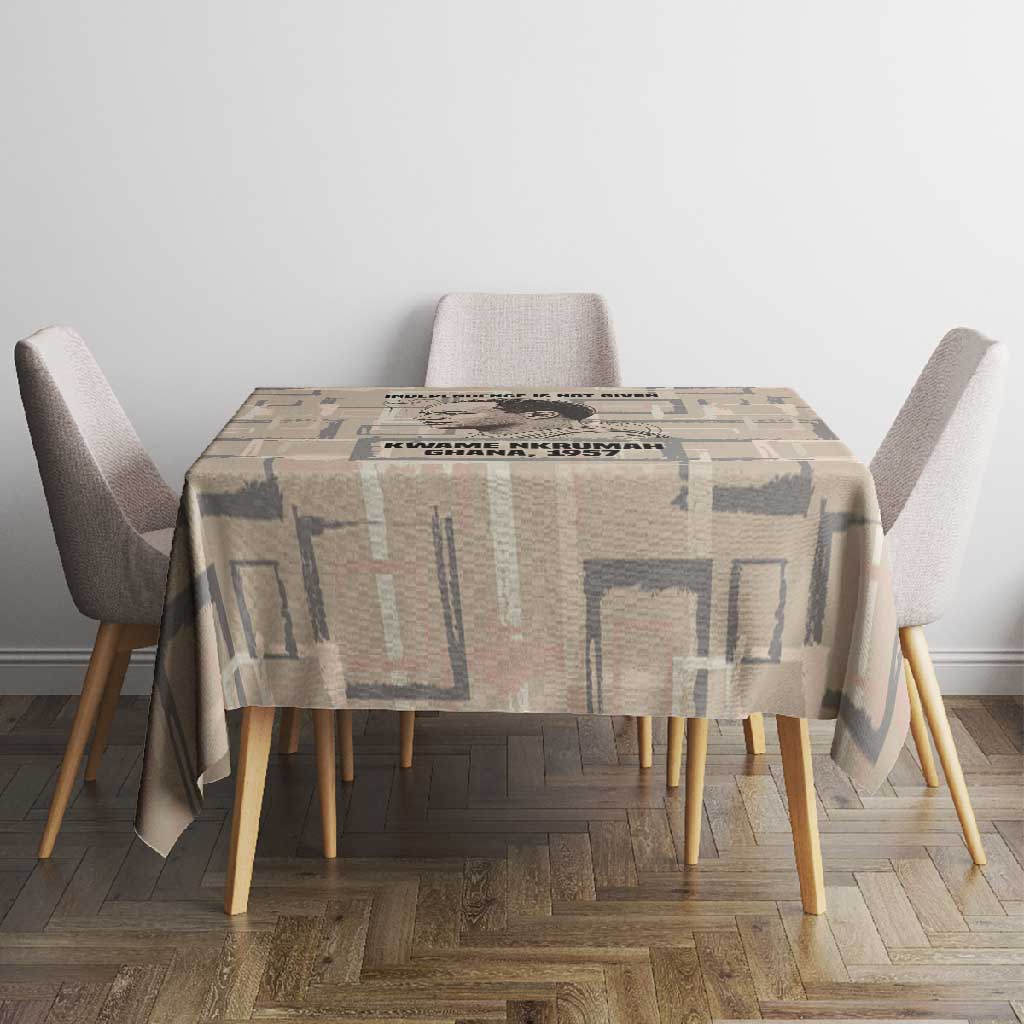 Kwame Nkrumah Tablecloth with Raised Fist Design and Independence Quote Ghana 1957 Tribute - African Pride