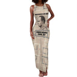 Kwame Nkrumah Tank Maxi Dress with Raised Fist Design and Independence Quote Ghana 1957 Tribute - African Pride