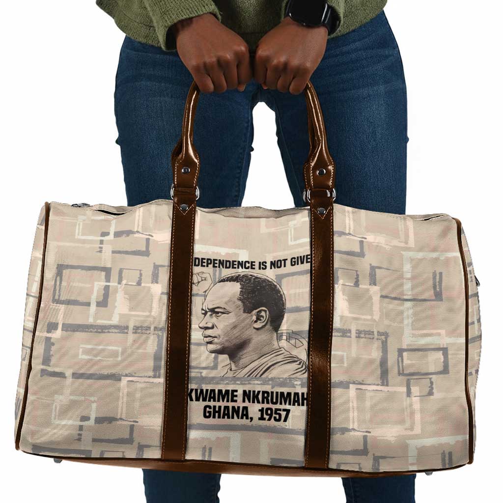 Kwame Nkrumah Travel Bag with Raised Fist Design and Independence Quote Ghana 1957 Tribute - African Pride