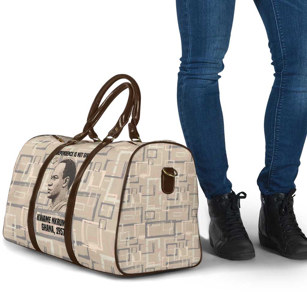 Kwame Nkrumah Travel Bag with Raised Fist Design and Independence Quote Ghana 1957 Tribute - African Pride