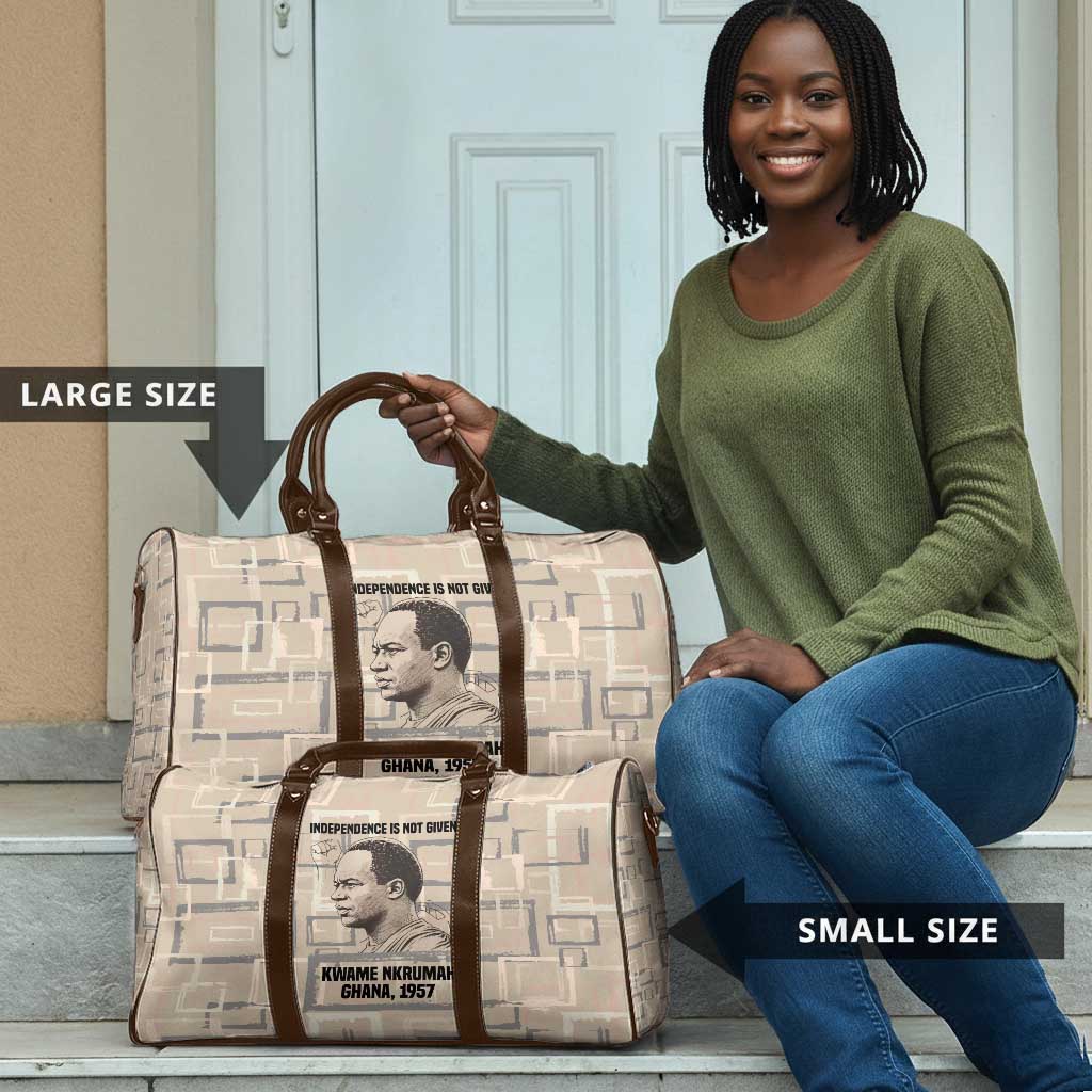 Kwame Nkrumah Travel Bag with Raised Fist Design and Independence Quote Ghana 1957 Tribute - African Pride