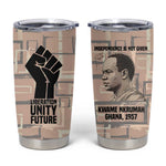 Kwame Nkrumah Tumbler Cup with Raised Fist Design and Independence Quote Ghana 1957 Tribute - African Pride