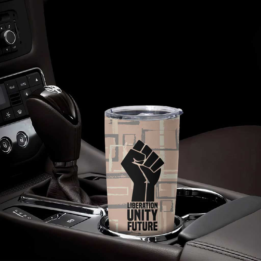 Kwame Nkrumah Tumbler Cup with Raised Fist Design and Independence Quote Ghana 1957 Tribute - African Pride