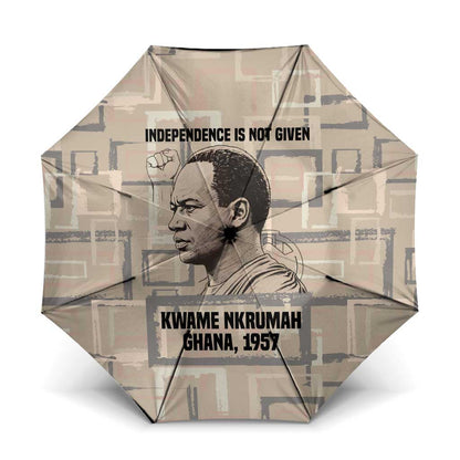 Kwame Nkrumah Umbrella with Raised Fist Design and Independence Quote Ghana 1957 Tribute - African Pride