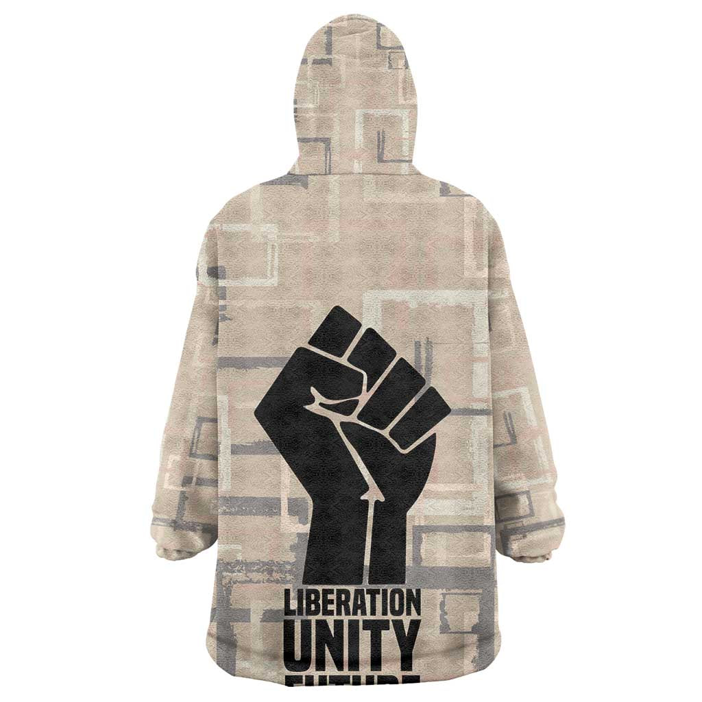 Kwame Nkrumah Wearable Blanket Hoodie with Raised Fist Design and Independence Quote Ghana 1957 Tribute - African Pride