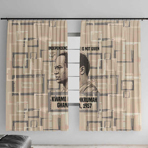 Kwame Nkrumah Window Curtain with Raised Fist Design and Independence Quote Ghana 1957 Tribute - African Pride