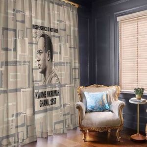 Kwame Nkrumah Window Curtain with Raised Fist Design and Independence Quote Ghana 1957 Tribute - African Pride