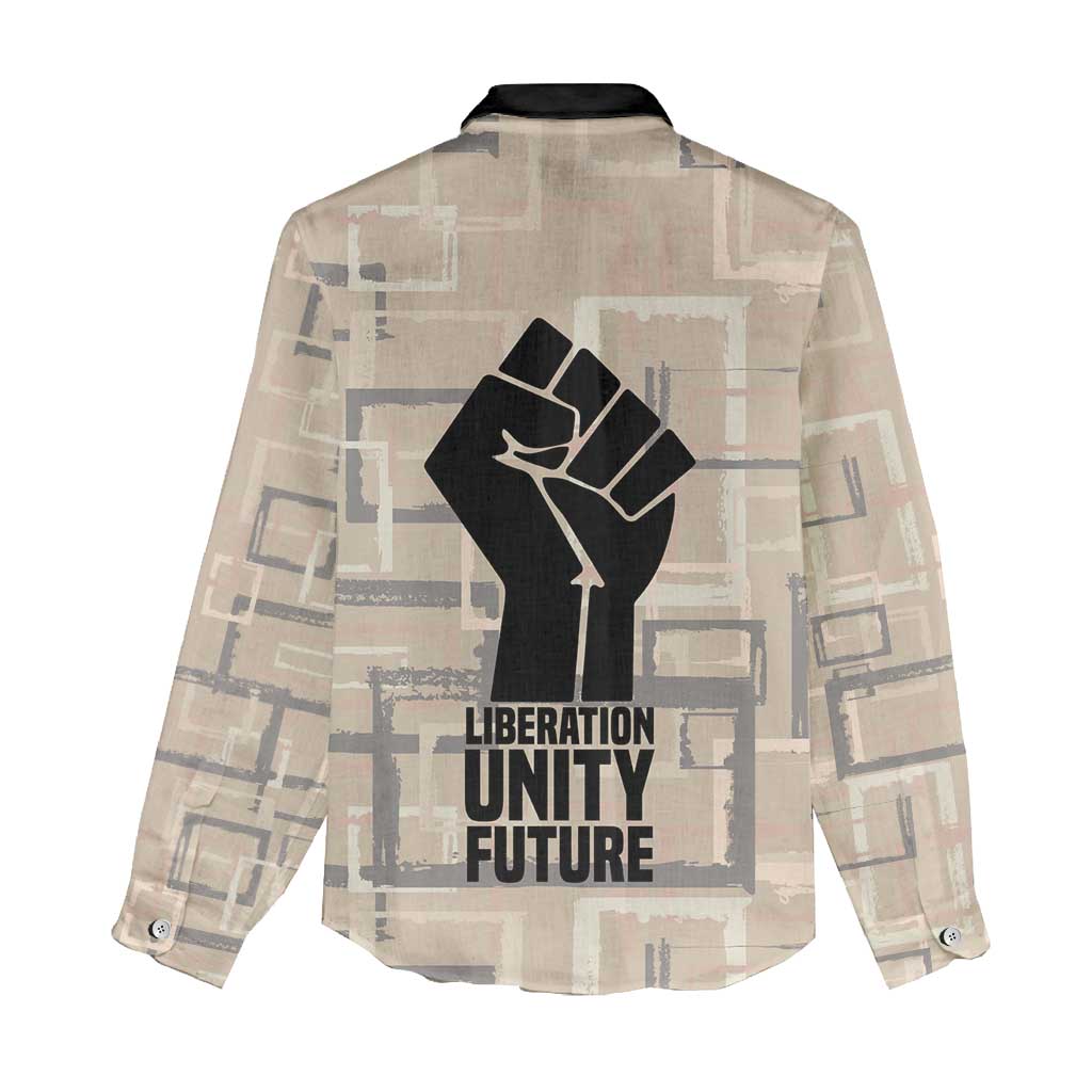 Kwame Nkrumah Women Casual Shirt with Raised Fist Design and Independence Quote Ghana 1957 Tribute - African Pride